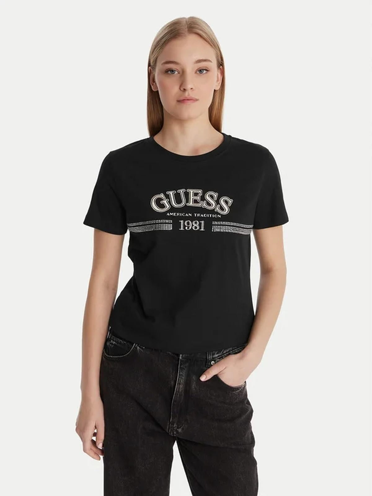 Guess T-shirt con Logo Strass