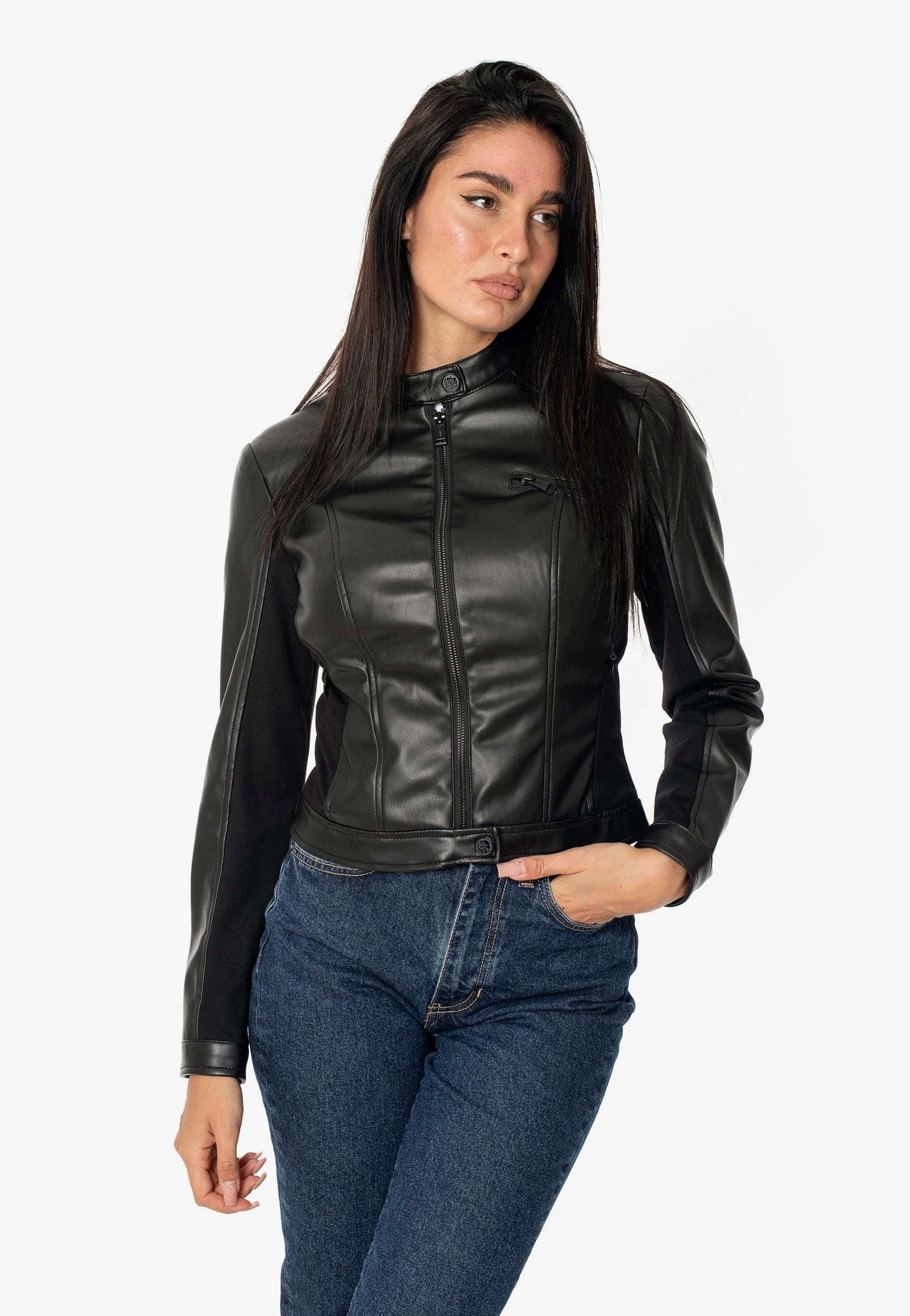 Guess Giacca Modello Biker in Ecopelle