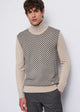 Gaudi Maglia Dolcevita con Motivo Check Beige