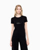 Armani EA7 T-shirt Logo Series Slim Fit in Cotone con Strass  Nero