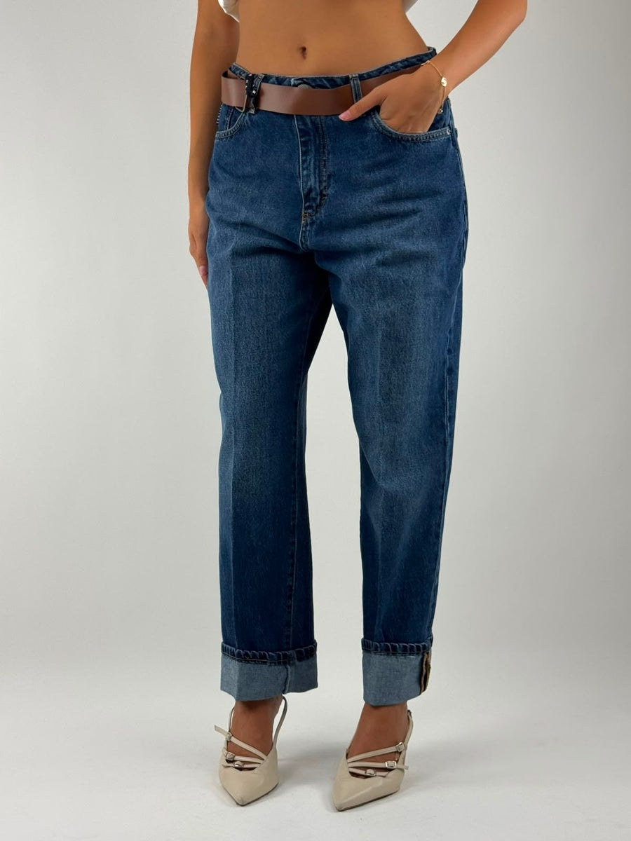 Haveone Jeans Mandy Cintura Blù