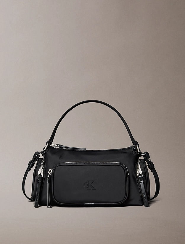 Calvin Klein Borsa da Spalla Morbida in Satin e Nylon
