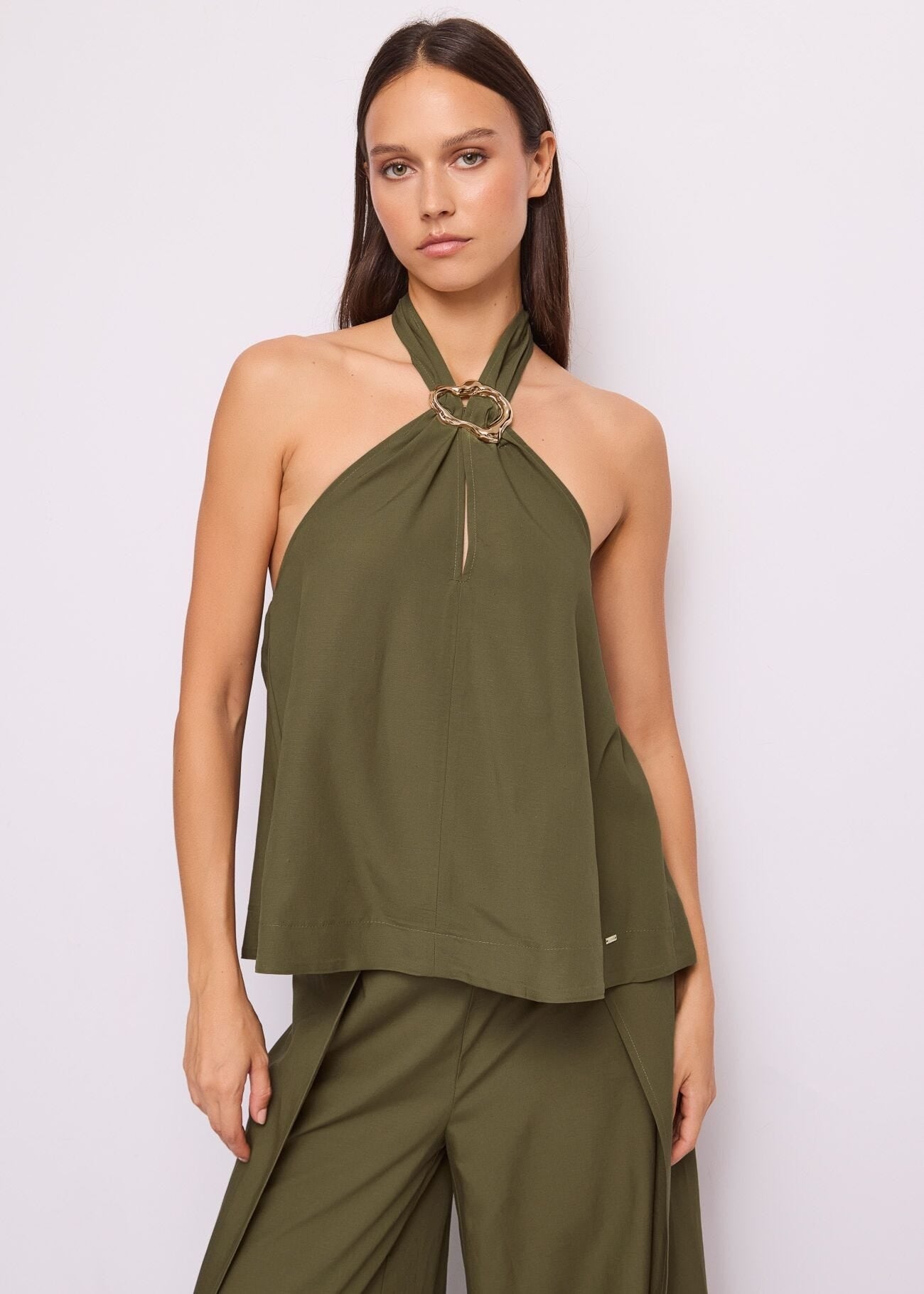 Gaudì Top Verde con Dettaglio Gioiello
