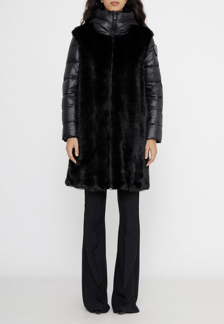 Blauer Usa Giubbino Lungo in Nylon e Pelliccia Eco ASPEN