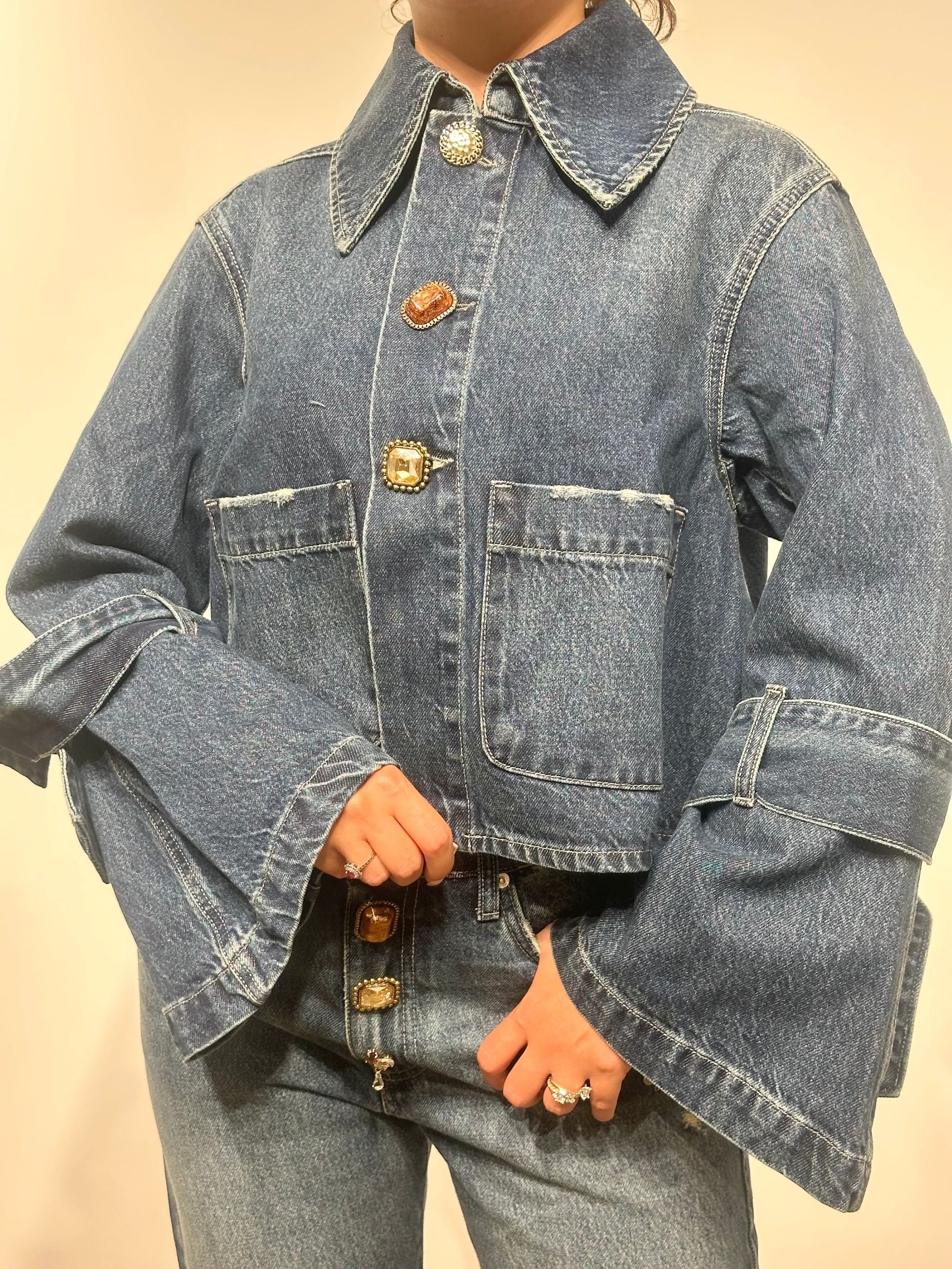 Vicolo Giacca in Jeans Yres Blù