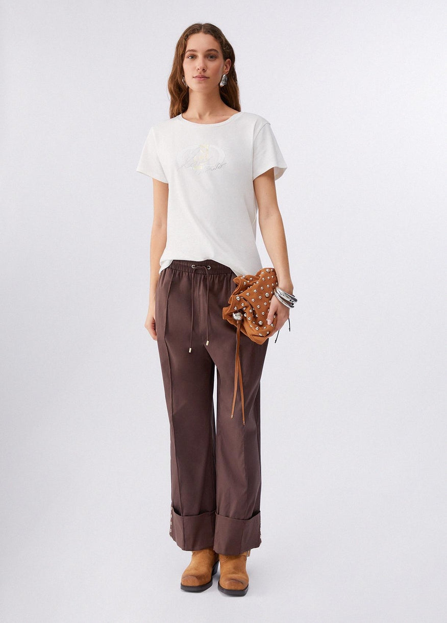 Liu Jo Pantalone con Coulisse e Grandi Risvolti  
Marrone