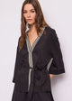 Gaudi Jeans Giacca kimono con Cintura Nero