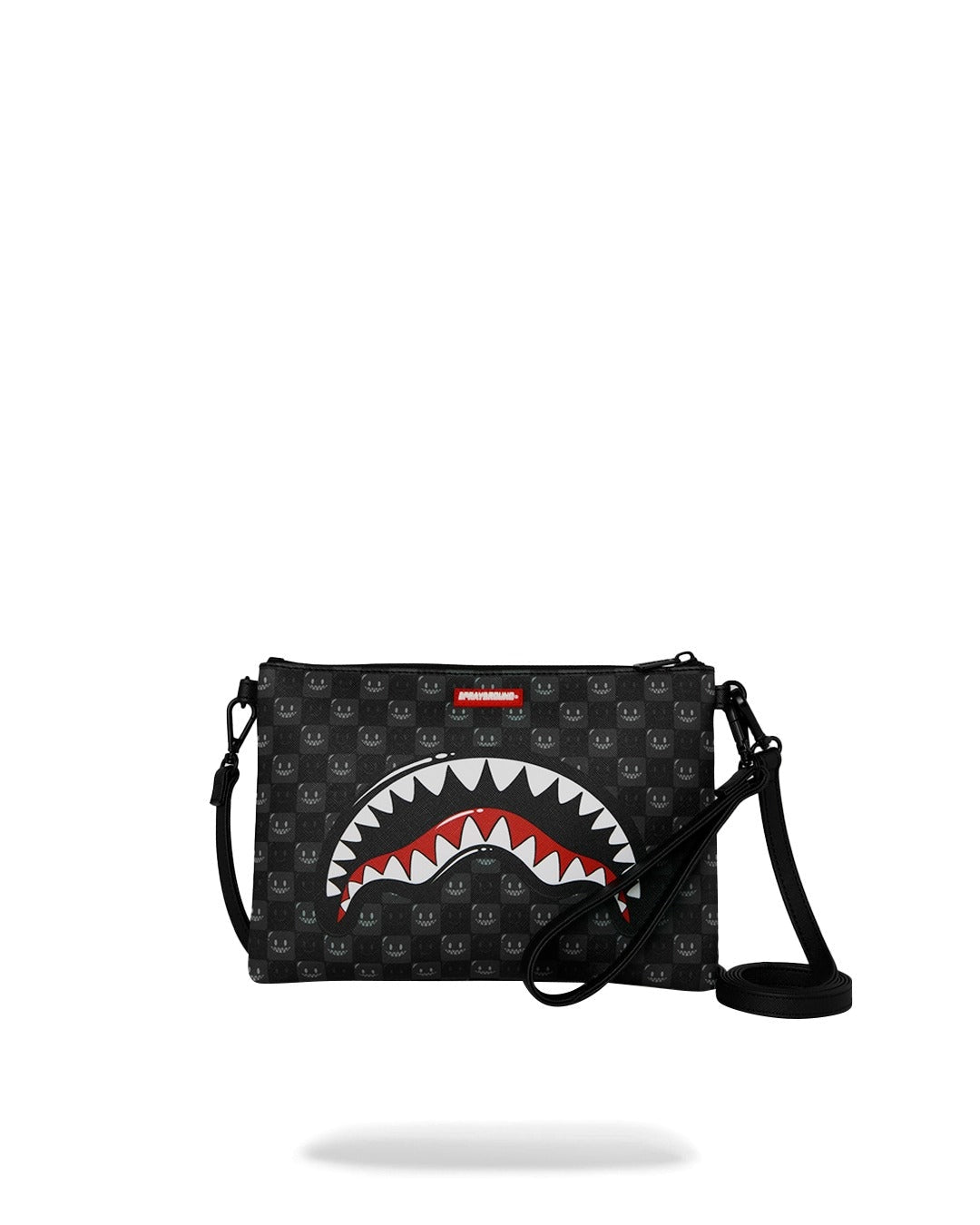 Sprayground Pochette Sharks In Paris Wtf Bubble Black Check Crossover Clutch Nero