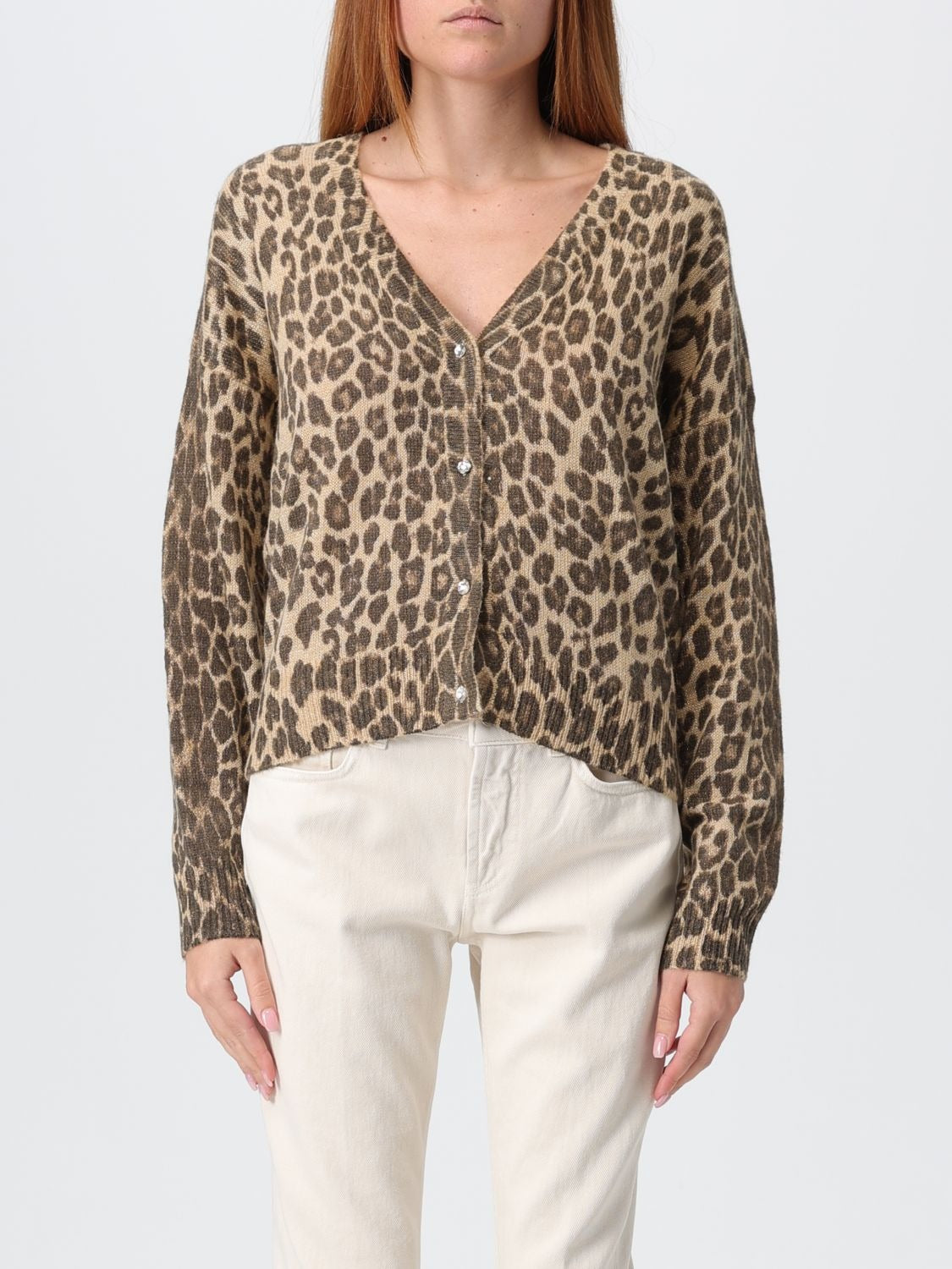 Liu Jo Cardigan in Misto Lana e Alpaca Beige