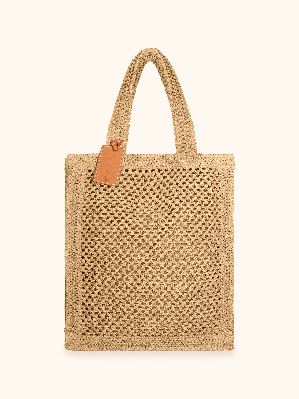 Me fui Borsa da Mare in Rafia Beige