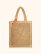 Me fui Borsa da Mare in Rafia Beige