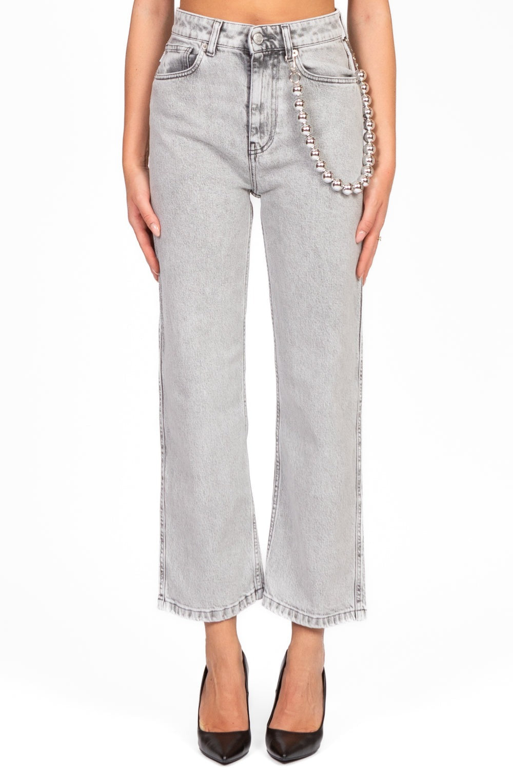 VICOLO Jeans KATE Straight Fit Cropped Leg Grigio