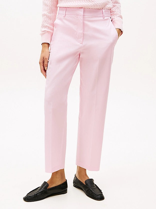 Tommy Hilfiger Pantaloni Chino Slim Fit Dritti alla Caviglia Rosa