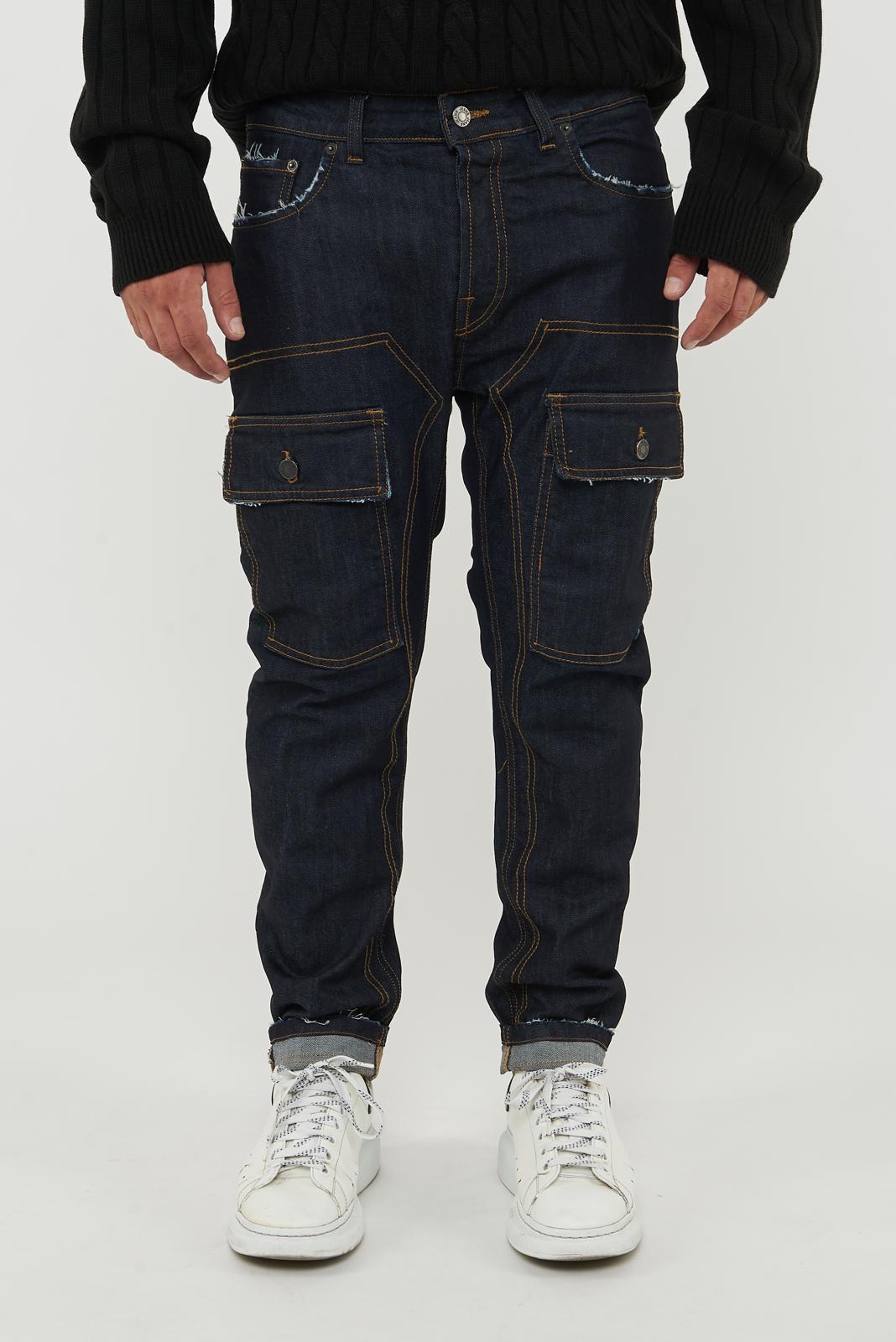 Artik Denim Jeans con Cuciture in Rilievo e Tasconi Blù