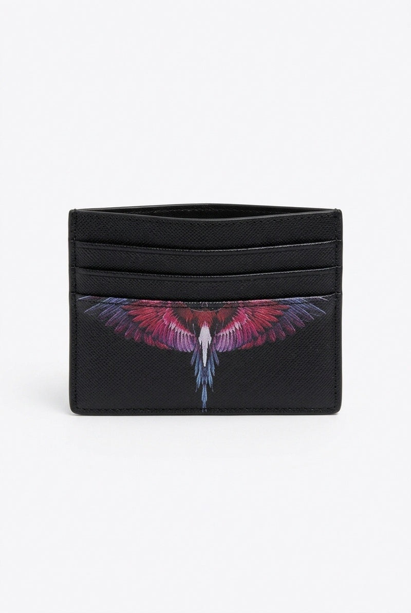 Marcelo Burlon Portacarte in Saffiano Nero Rosso