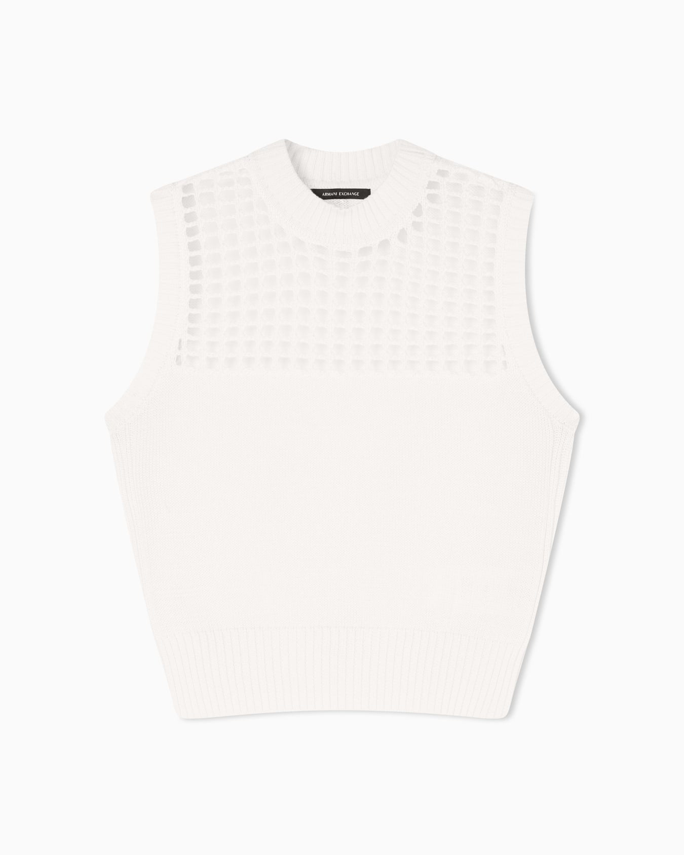 Armani Exchange Gilet Lavorato a Maglia in Cotone