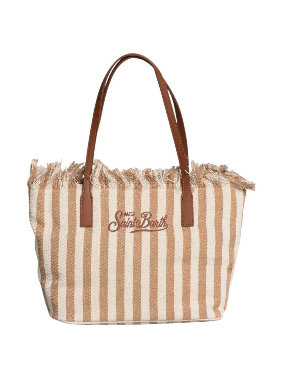 Mc2 Saint Barth Borsa Shopper City Medium in Canvas con Frange