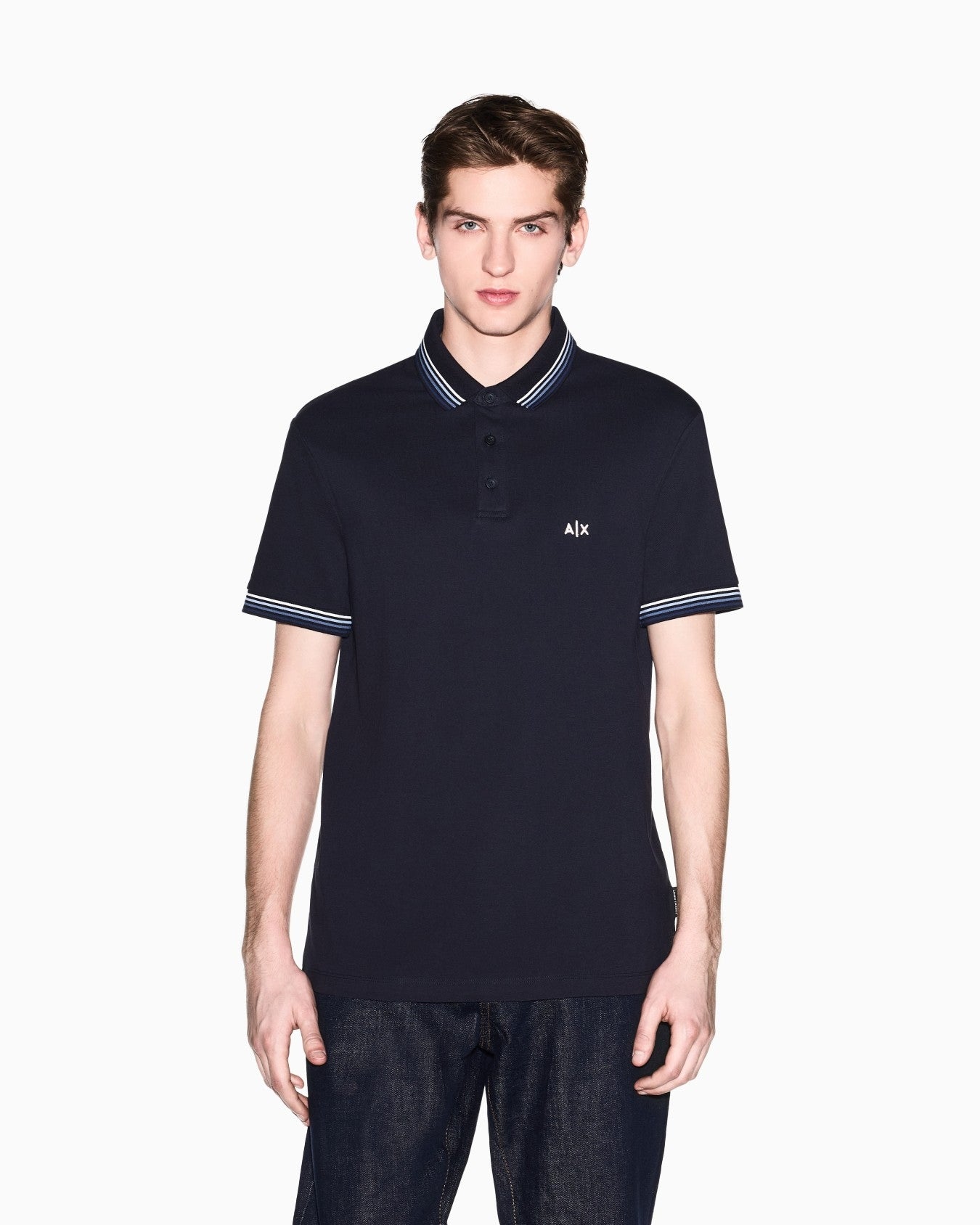 Armani Exchange Polo Classica in Piquet di Cotone Traspirante