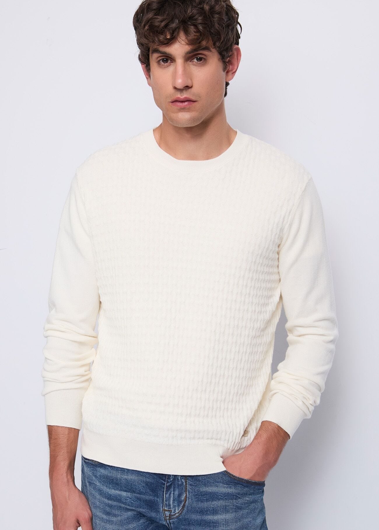 Gaudi Maglia Manica Lunga in Cotone e Cashmere