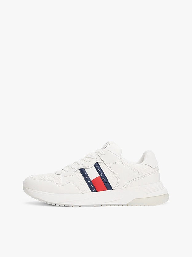 Tommy Jeans Sneakers Antiscivolo con Mix di Texture Bianco