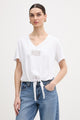 Gaudi Jeans T.shirt con Scollo a V e Logo Borchiato