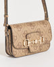 Guess Borsa Jaine a Spalla Logo Marrone