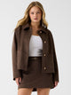 Guess Giacca in Finta Pelle Scamosciata Marrone