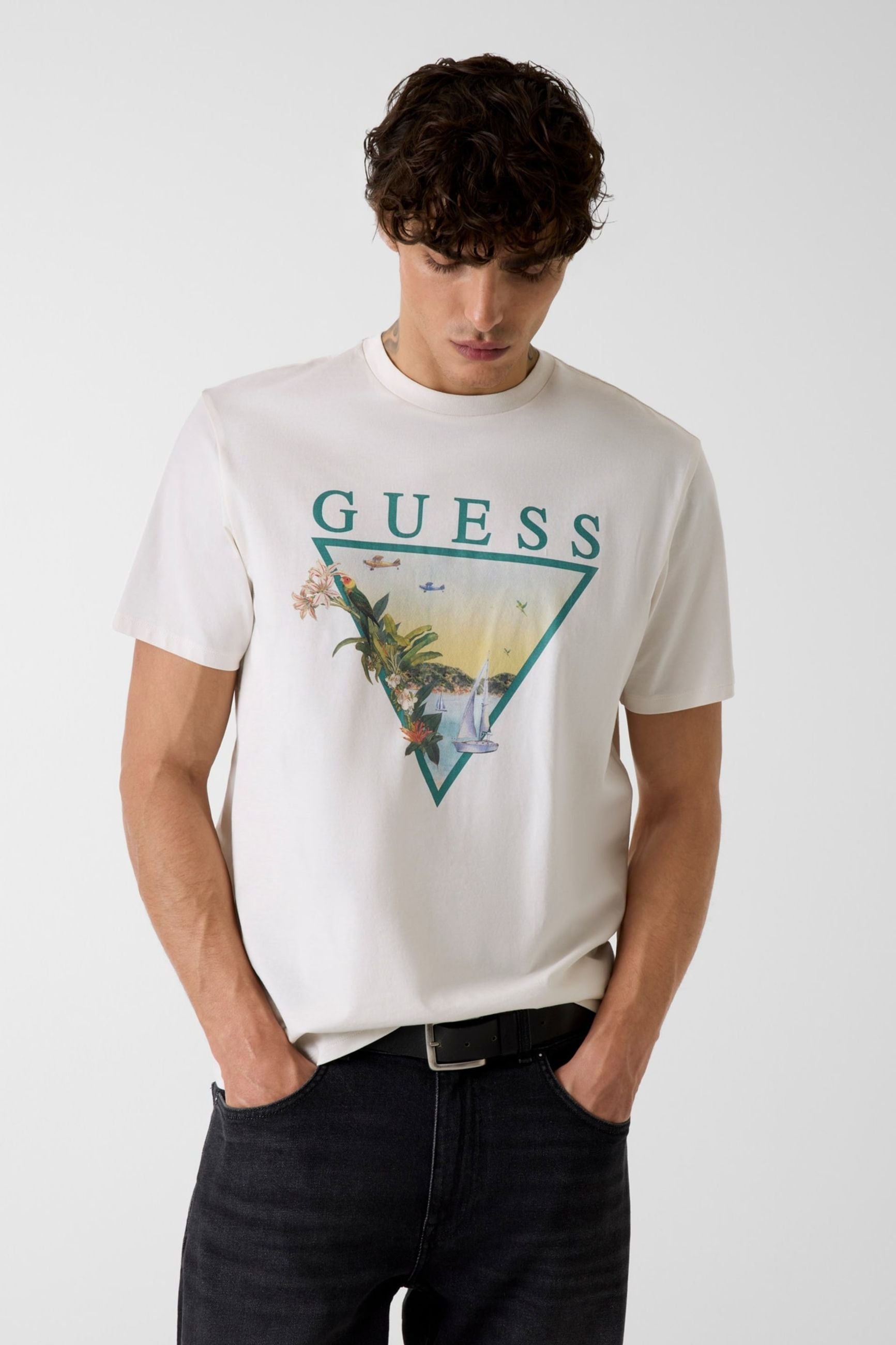 Guess T-shirt con Stampa Triangolare
Bianco