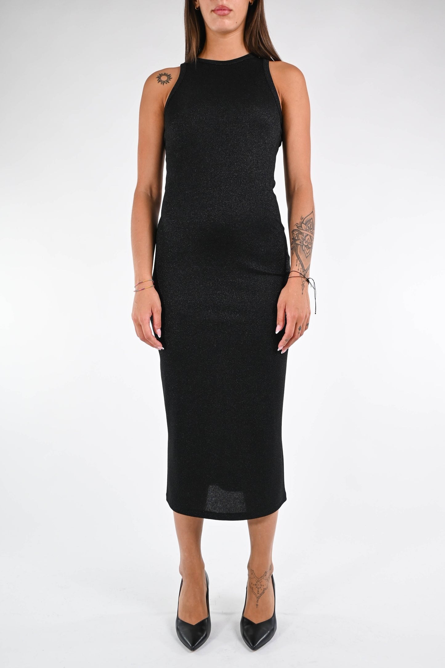 Vicolo Abito Lungo Lurex a Costine