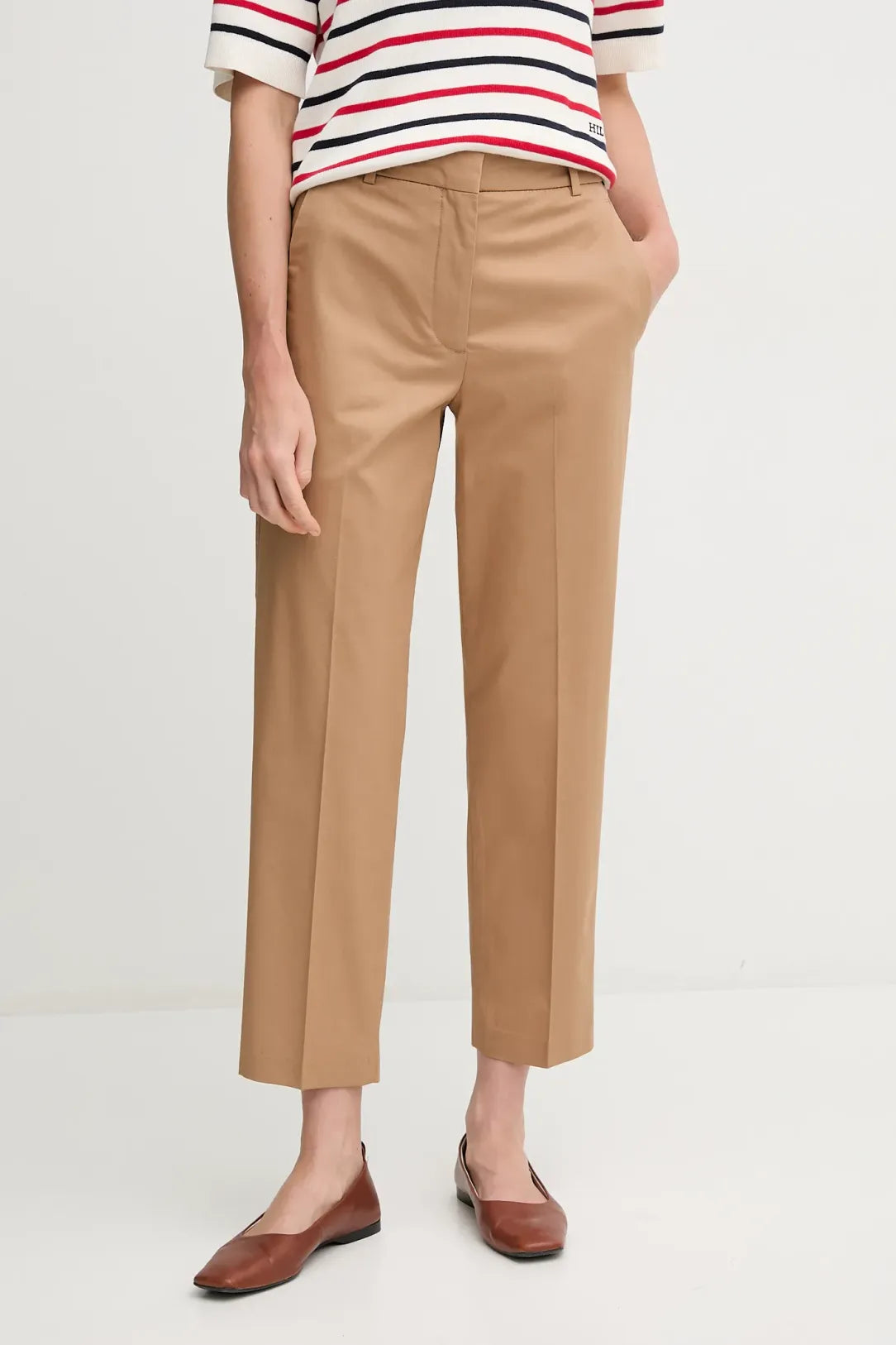 Tommy Hilfiger Pantalone con Piega Stirata Marrone