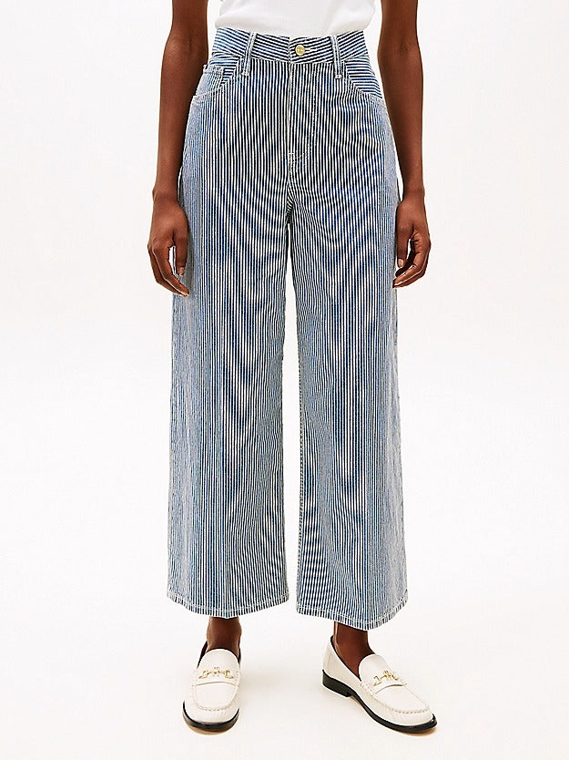 Tommy Hilfiger Jeans Larghi a Vita Alta con Motivo a Righe