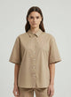Gaelle Paris Camicia Over Mezza Manica 
Beige