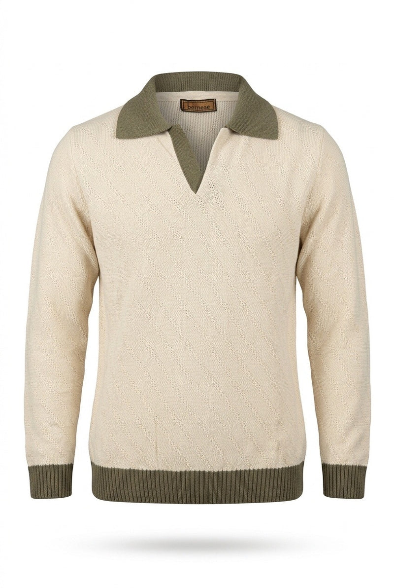 Bernese Polo con Trama Traforata Beige