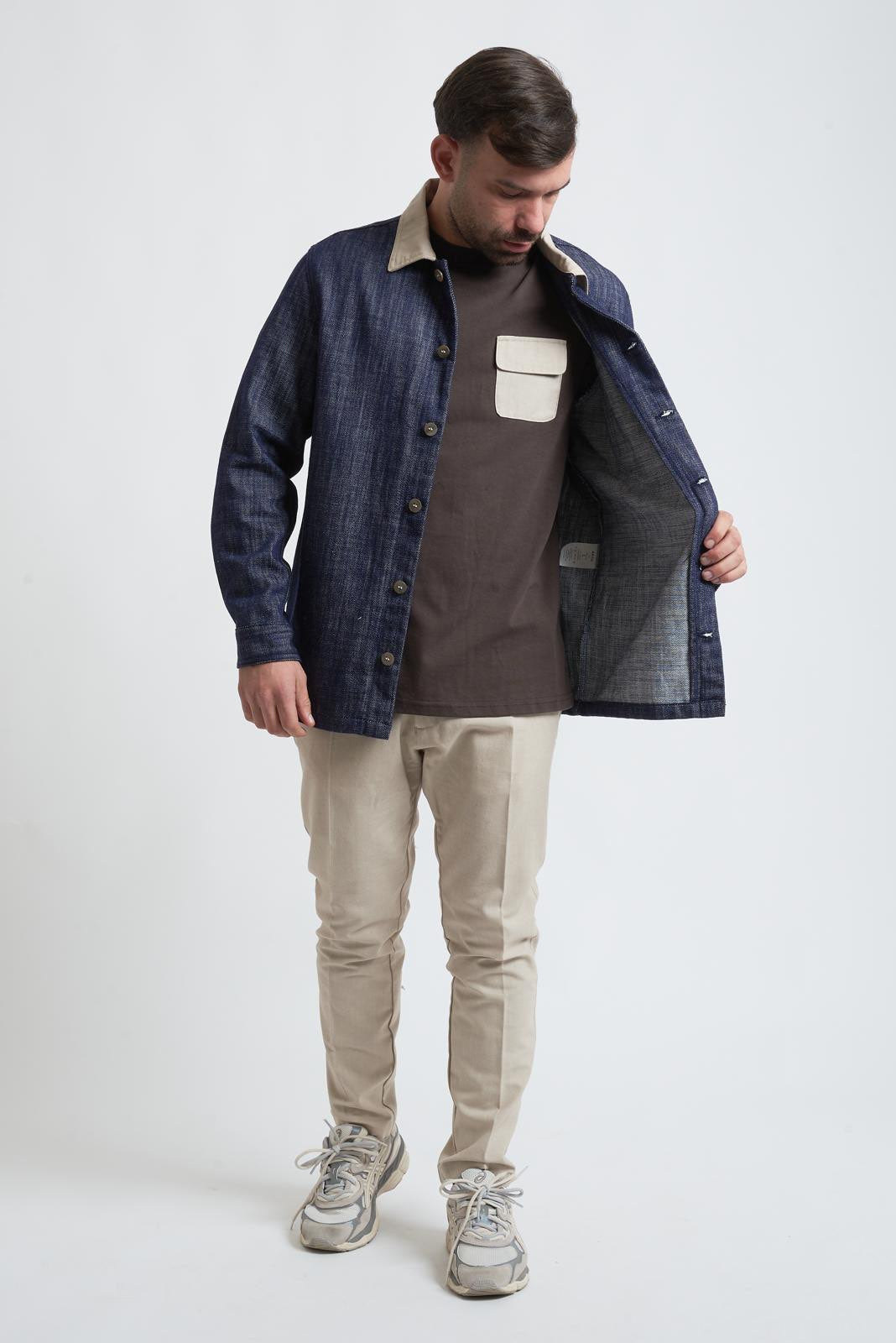 Artik Denim Coordinato Camicia e Pantalone Blu/Beige