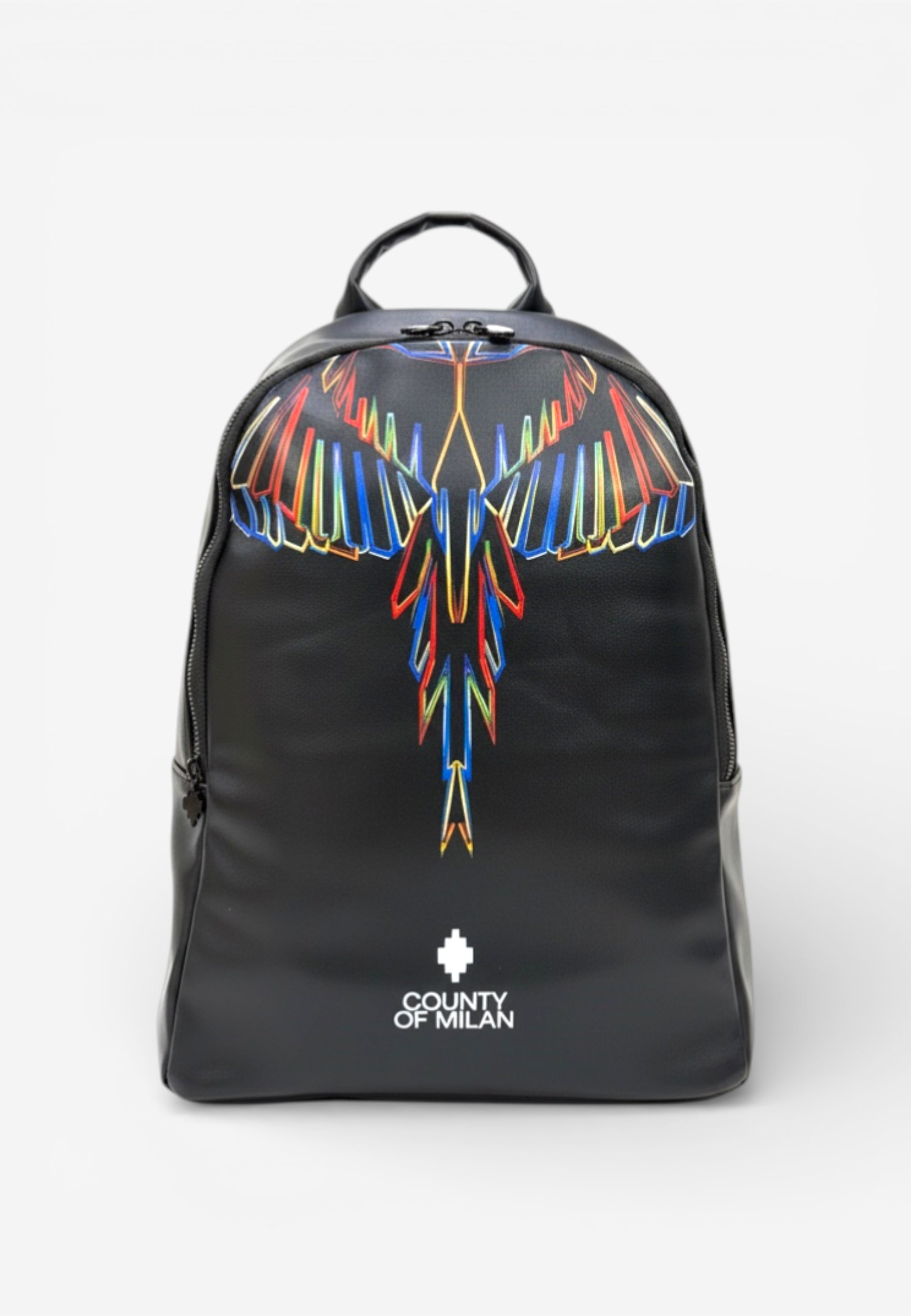 Marcelo Burlon Zaino County of Milan con Stampa "Wings" Neon Multicolore