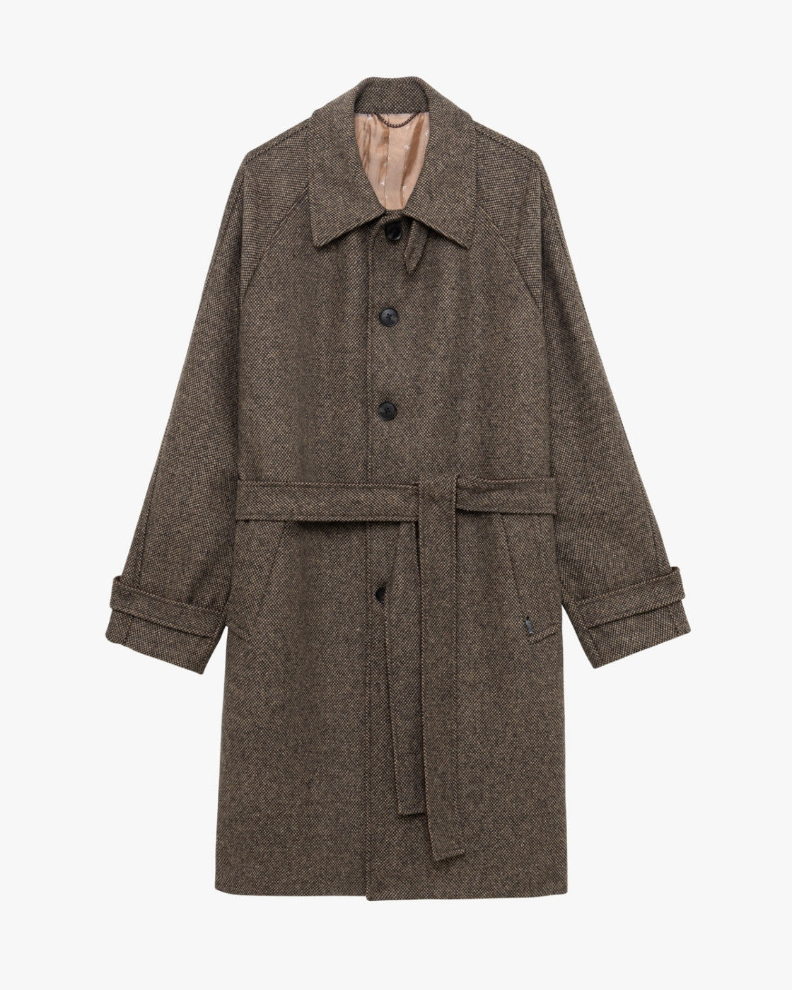 Gianni Lupo Cappotto Lungo con Cintura Marrone