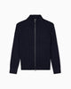 Armani Exchange  Cardigan a Coste in Misto Lana e Cotone con Cerniera Nero
