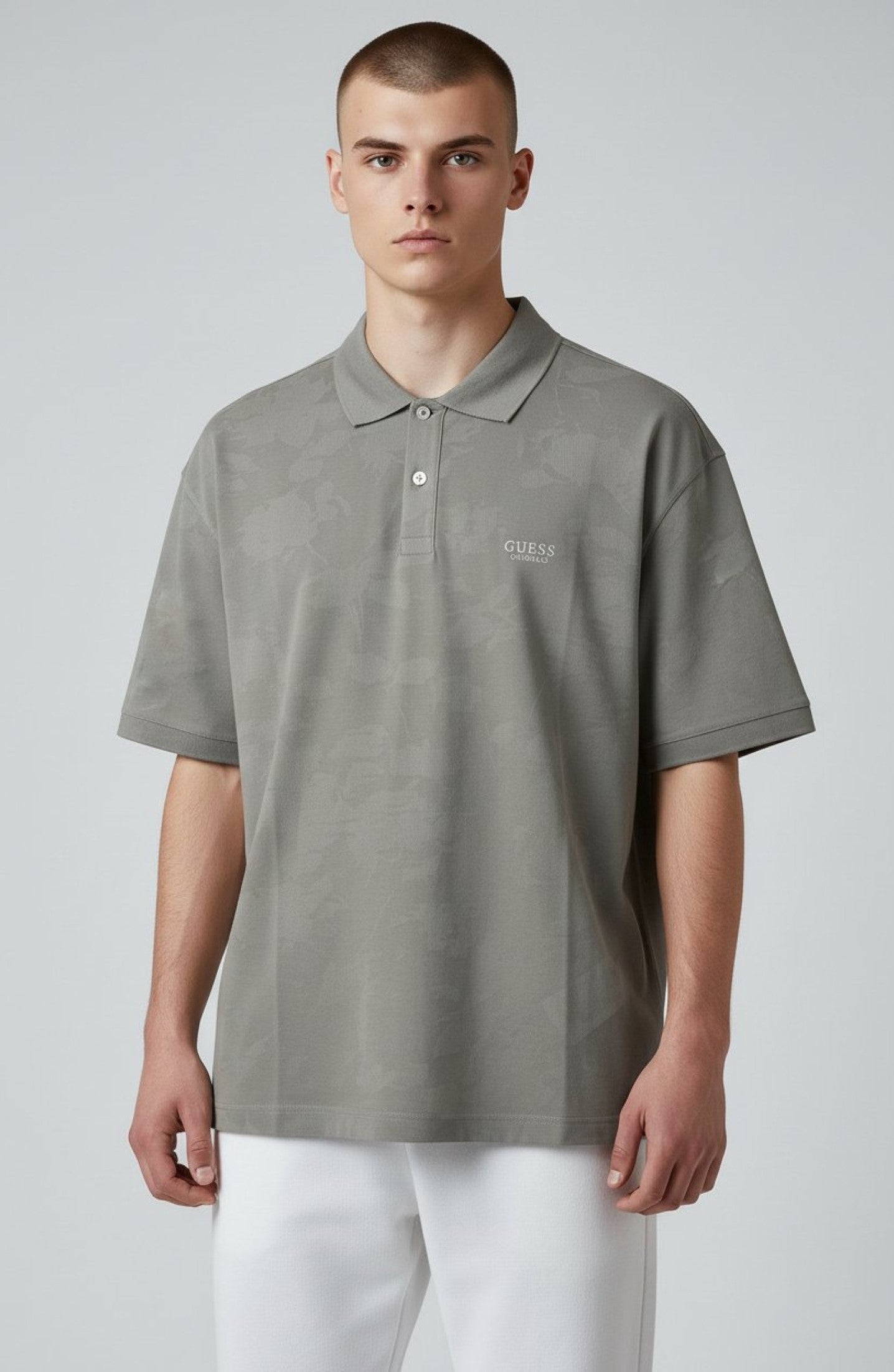 Guess Polo Jaquard All Over 
Verde Militare