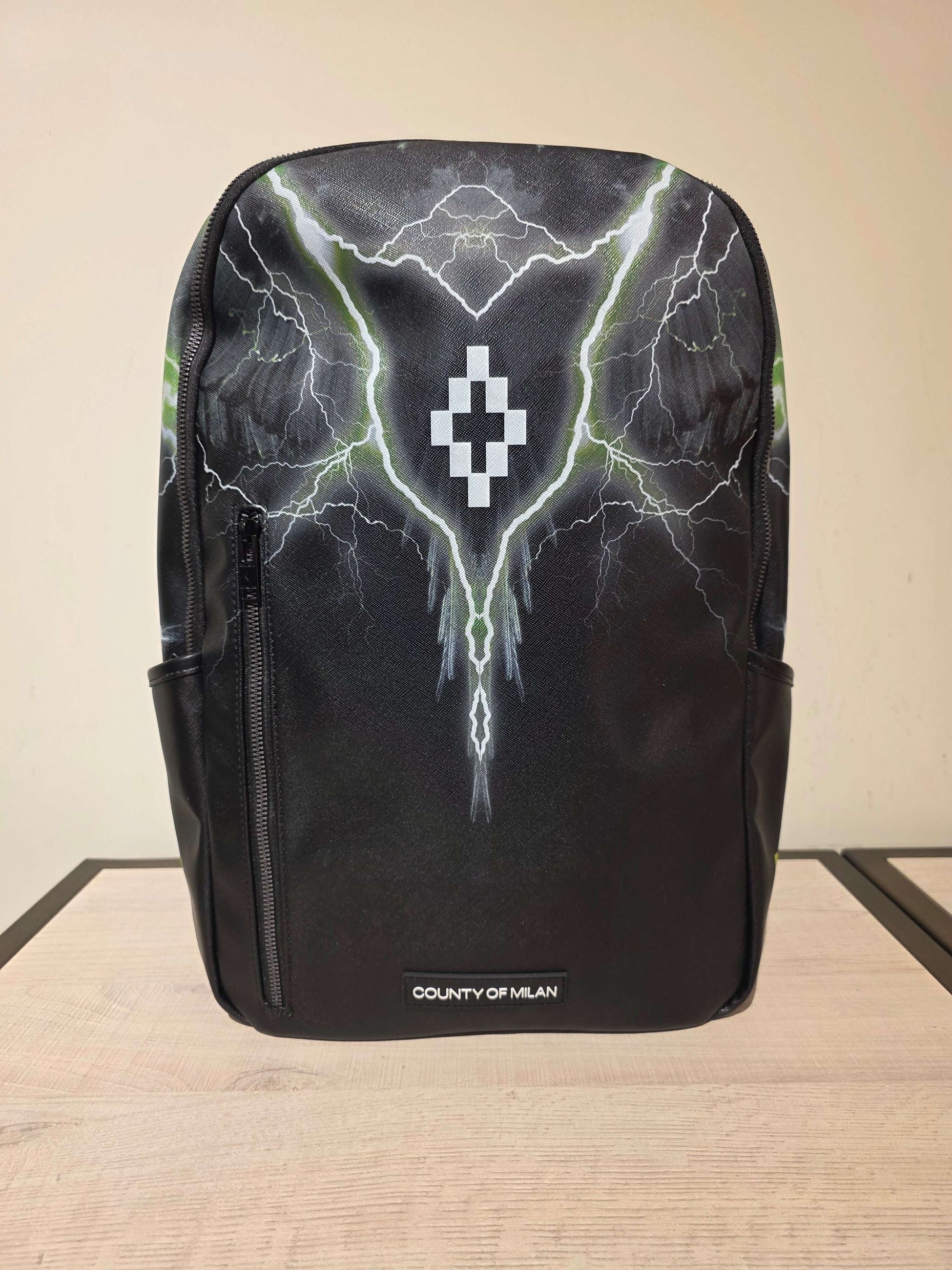 Marcelo Burlon Zaino in Saffiano  Nero