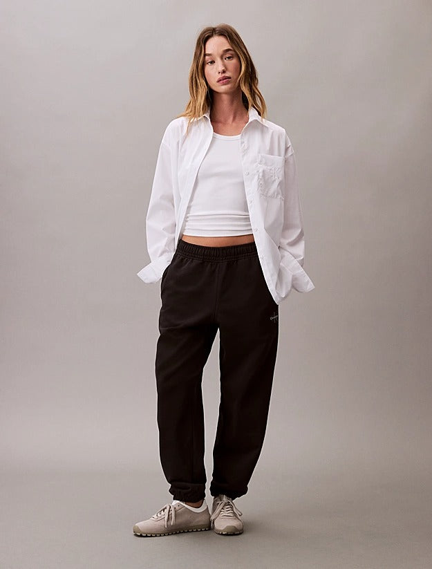 Calvin Klein Jeans Pantaloni da Tuta con Monogramma in Spugna di Cotone