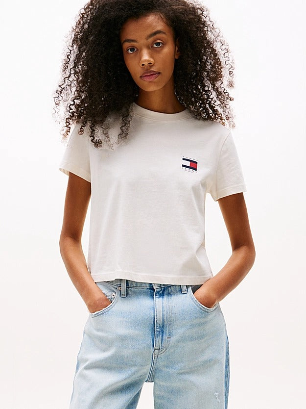 Tommy Jeans T-Shirt con Bandiera sul Retro