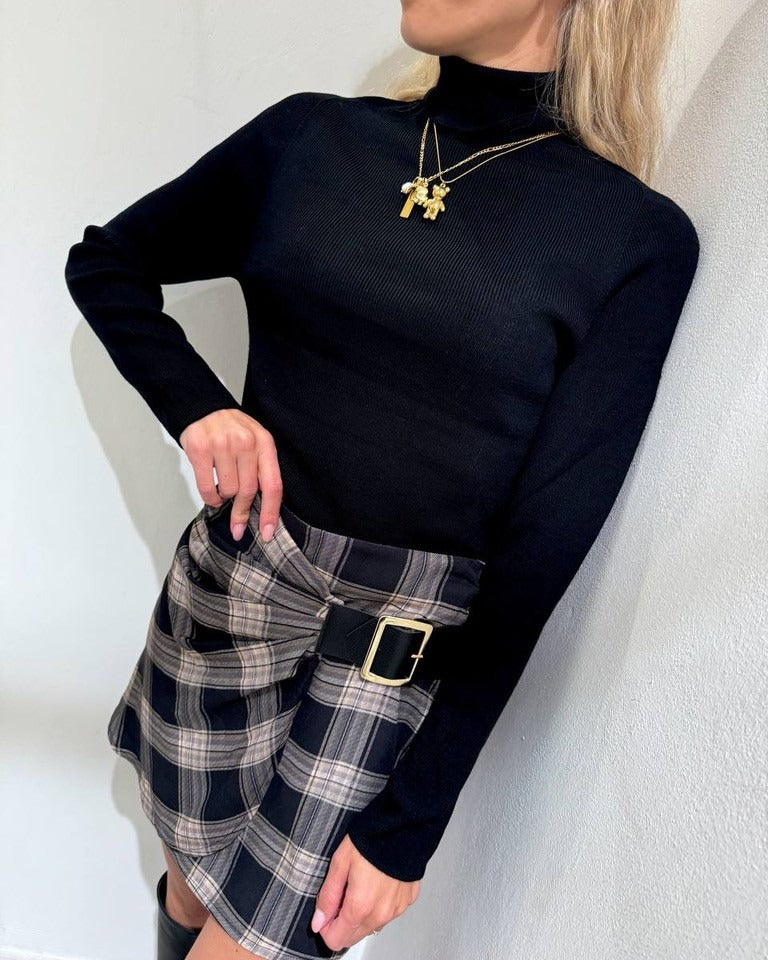 Haveone Dolcevita a costine nero