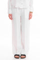 Markup Pantalone Palazzo in Lino Bianco
