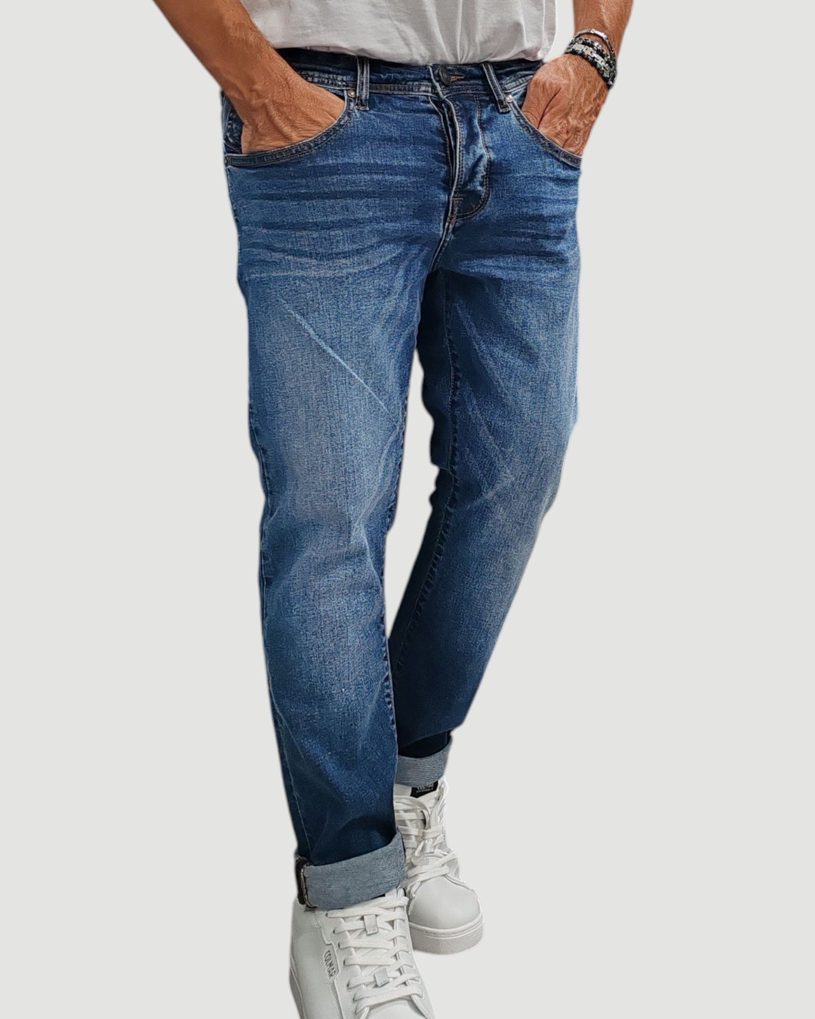 Urban Ring Jeans Slim Fit Cinque Tasche Blù