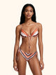 Me fui Bikini Reggiseno Triangolo con Slip Regolabile Coprente Arancio Marrone