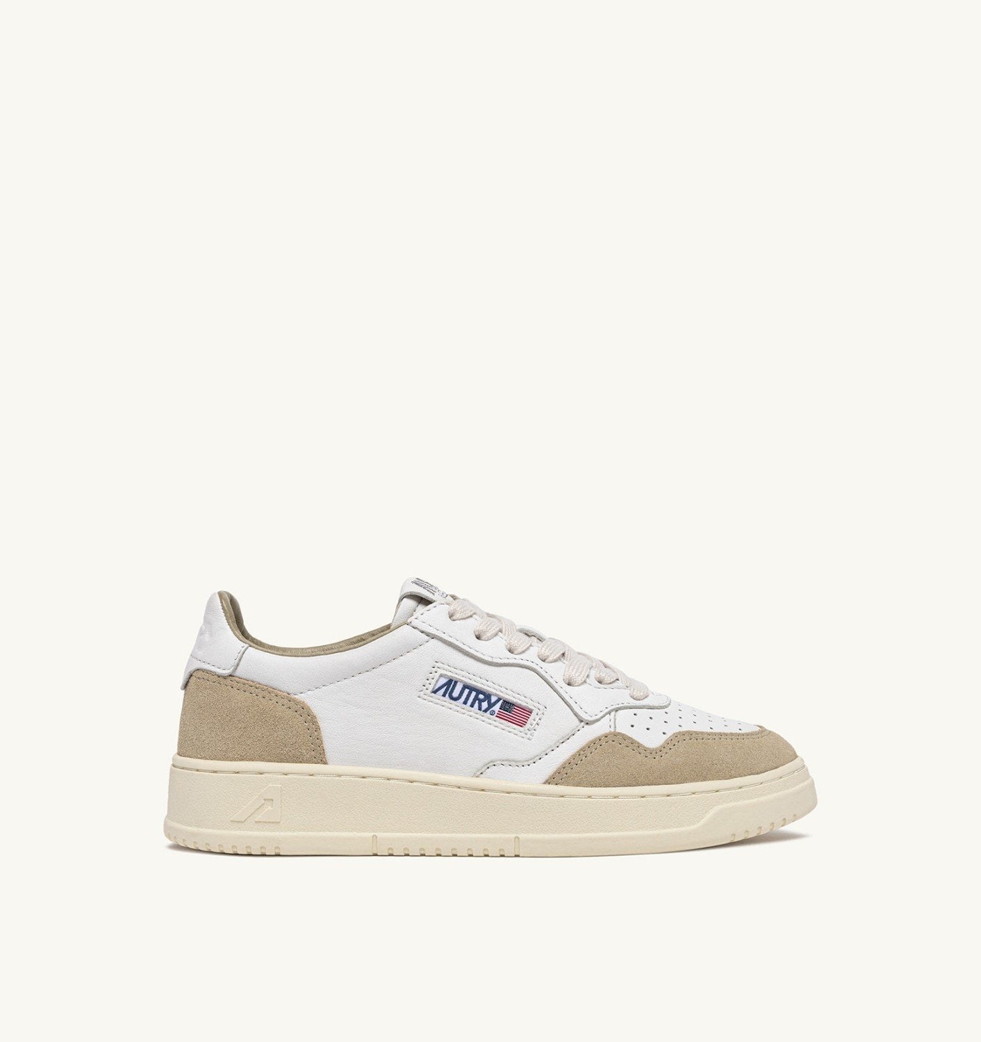 Autry Sneakers  Medalist Low in  Pelle e Suede Bianco e Beige