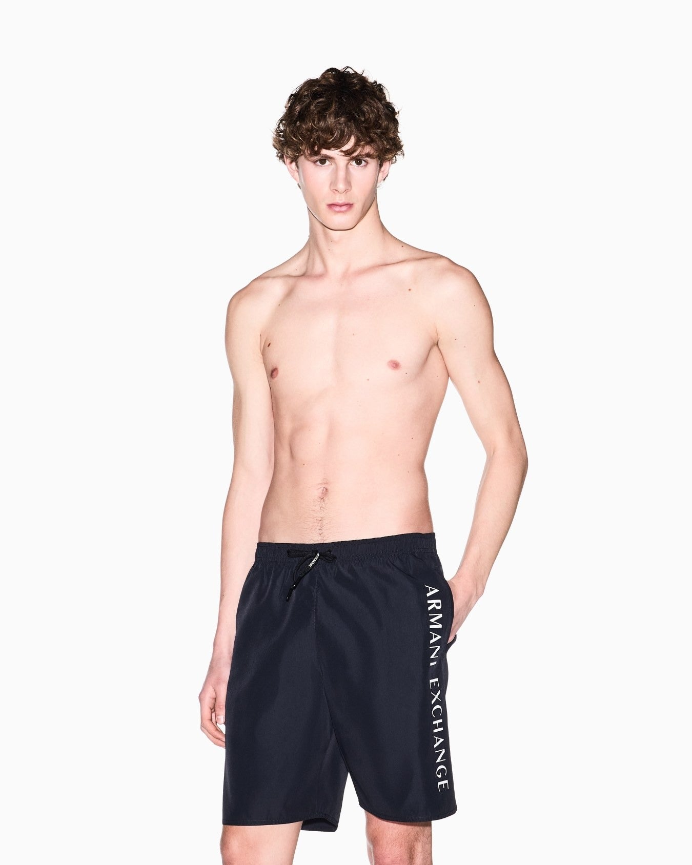 Armani Exchange Costume Boxer con Colorate a Scritta del Marchio