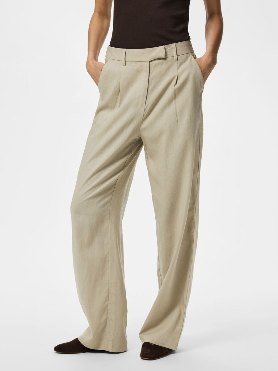 Pieces Pantalone Palazzo Beige