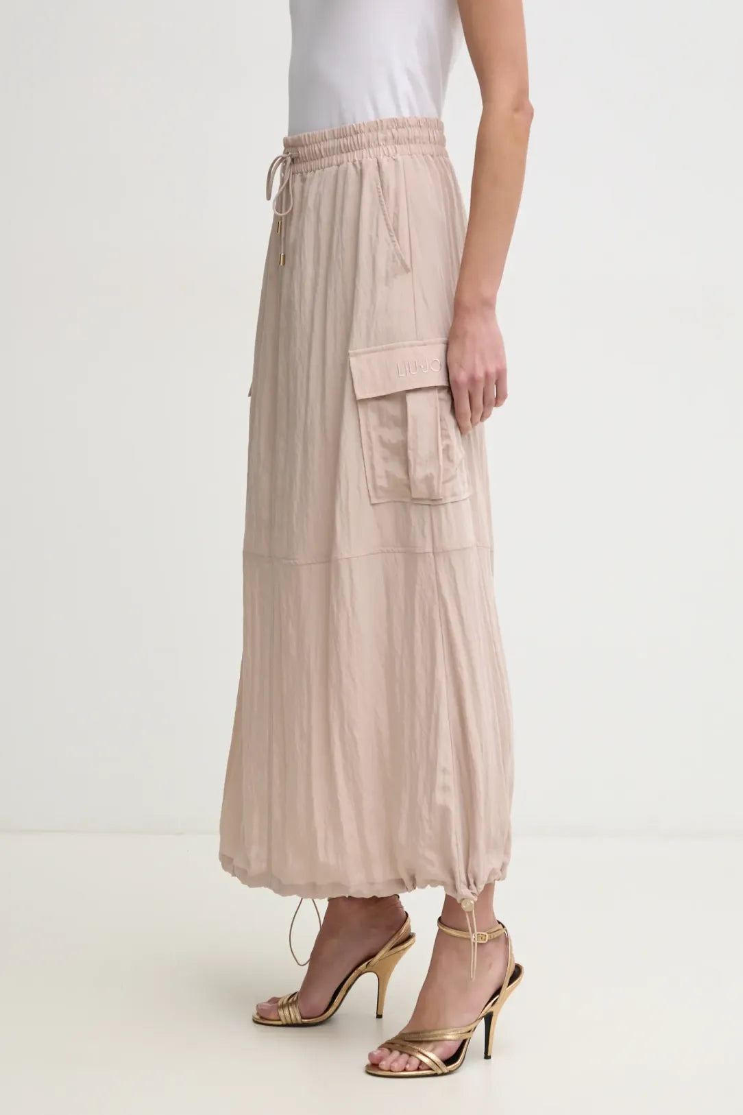 Liu Jo Gonna Lunga Cargo con Tasche Beige
