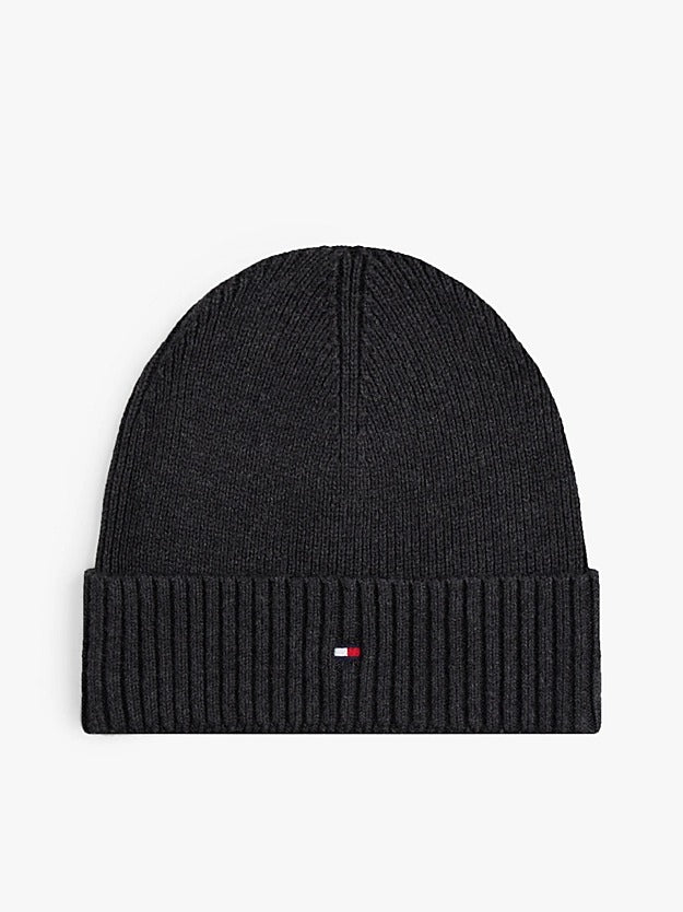 Tommy Hilfiger Berretto con Cashmere e Bandierina Ricamata